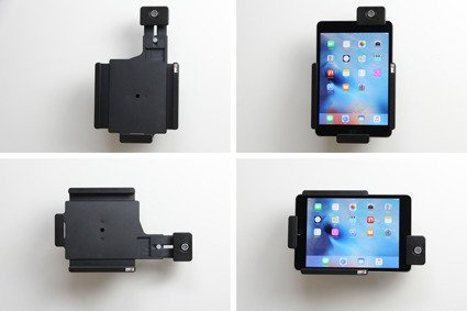 Uchwyt pasywny do tabletów gołych jak i w futerale regulowany w zakresie: 180-210 mm (szer.), 115-138 mm (wysokość), z blokadą na kluczyk