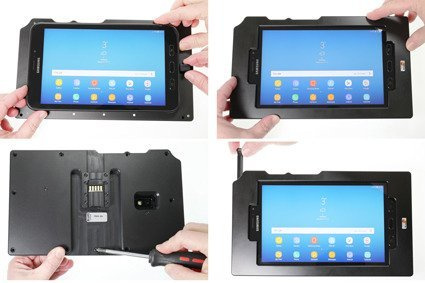 Brodit ochronna obudowa z adapterem Molex do profesjonalnego montażu do Samsung Galaxy Tab Active 2 z systemem adaptacyjnym Active MultiMoveClip