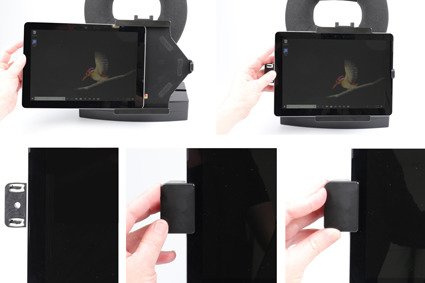Uchwyt pasywny do Microsoft Surface GO z blokadą sprężynową.