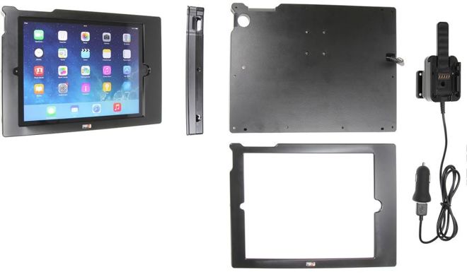 Brodit ochronna obudowa aktywna w wersji z kablem USB i ładowarką samochodową do Apple iPad 9.7 5 Generacji z systemem adaptacyjnym Active MultiMoveClip 