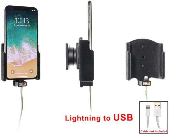 Uchwyt do Apple iPhone X z możliwością wpięcia kabla lightning USB