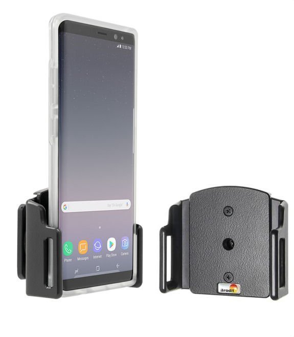 Uchwyt uniwersalny pasywny do iPhone 12 Pro Max bez futerału oraz w futerale lub etui o wymiarach: 75-89 mm (szer.), 6-10 mm (grubość)