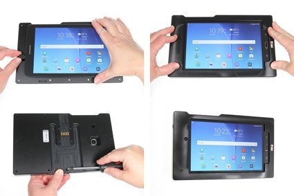Brodit ochronna obudowa aktywna w wersji z adapterem Molex do profesjonalnego montażu do Samsung Galaxy Tab A 8.4 (2020) z systemem adaptacyjnym Active MultiMoveClip 