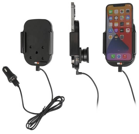 Uchwyt Indukcyjny dedykowany do Apple iPhone 12 Pro Max z wbudowanym kablem USB oraz ładowarką samochodową