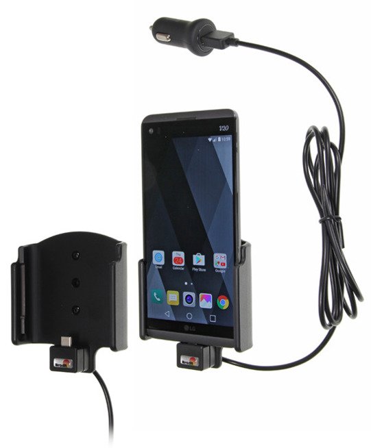 Uchwyt do LG V20 z wbudowanym kablem USB oraz ładowarką samochodową