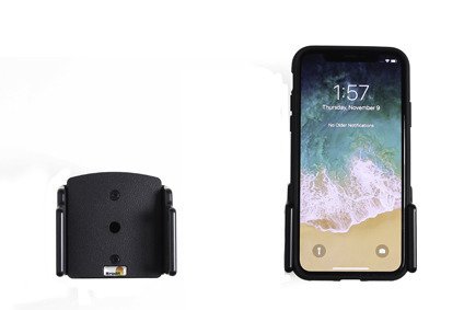 Uchwyt regulowany do Apple iPhone Xs w futerale lub obudowie o wymiarach: 70-83 mm (szer.), 2-10 mm (grubość)