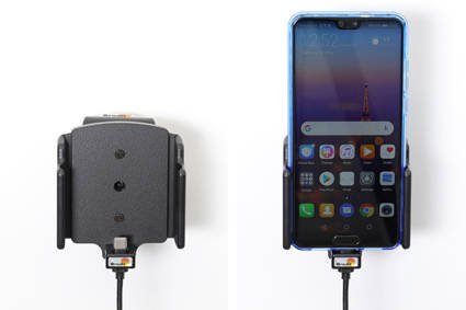 Uchwyt uniwersalny regulowany do Xiaomi Mi Note 11 Pro bez futerału oraz w futerale lub etui o wymiarach: 75-89 mm (szer.), 2-10 mm (grubość) z wbudowanym kablem USB-C oraz ładowarką samochodową