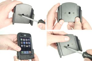 Uchwyt uniwersalny regulowany do iPhone 11 bez futerału oraz w futerale lub etui o wymiarach: 62-77 mm (szer.), 12-16 mm (grubość)