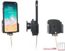 Uchwyt regulowany do Apple iPhone X w futerale lub obudowie o wymiarach: 70-83 mm (szer.), 2-10 mm (grubość) z możliwością wpięcia kabla lightning USB